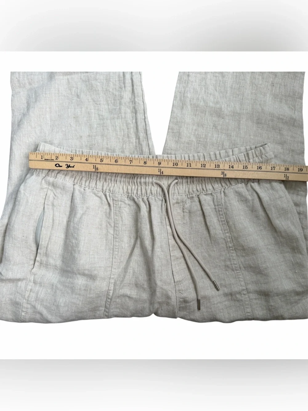 Athleta Drawstring Linen Pants - Natural Taupe